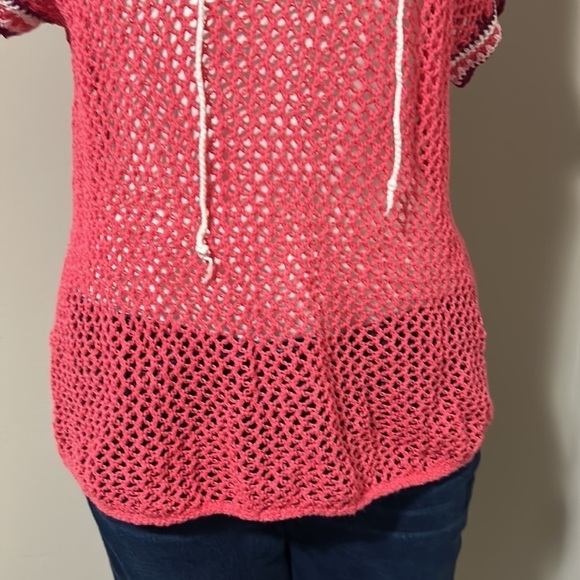 Tommy Bahama linen crochet swim suit cover up top Sz XXS - Picture 4 of 8